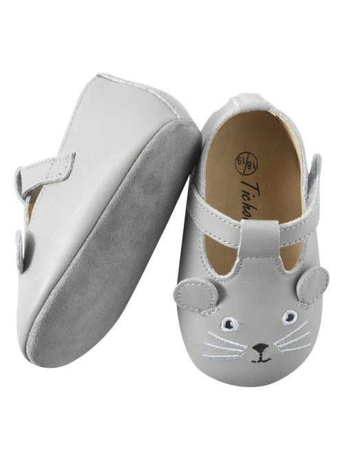 Chaussures bébé cuir souple Poupi - Kiabi