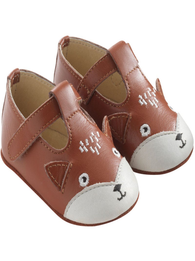 Chaussures bébé cuir souple Poupi Marron - Kiabi