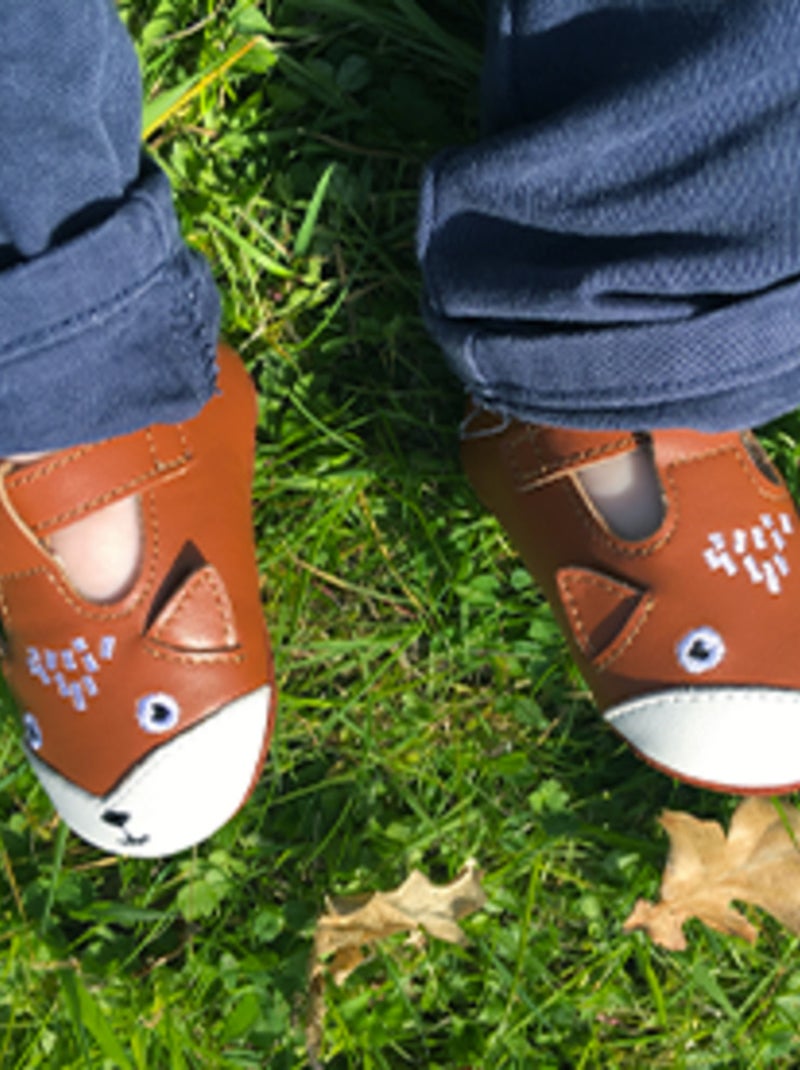 Chaussures bébé cuir souple Poupi Marron - Kiabi