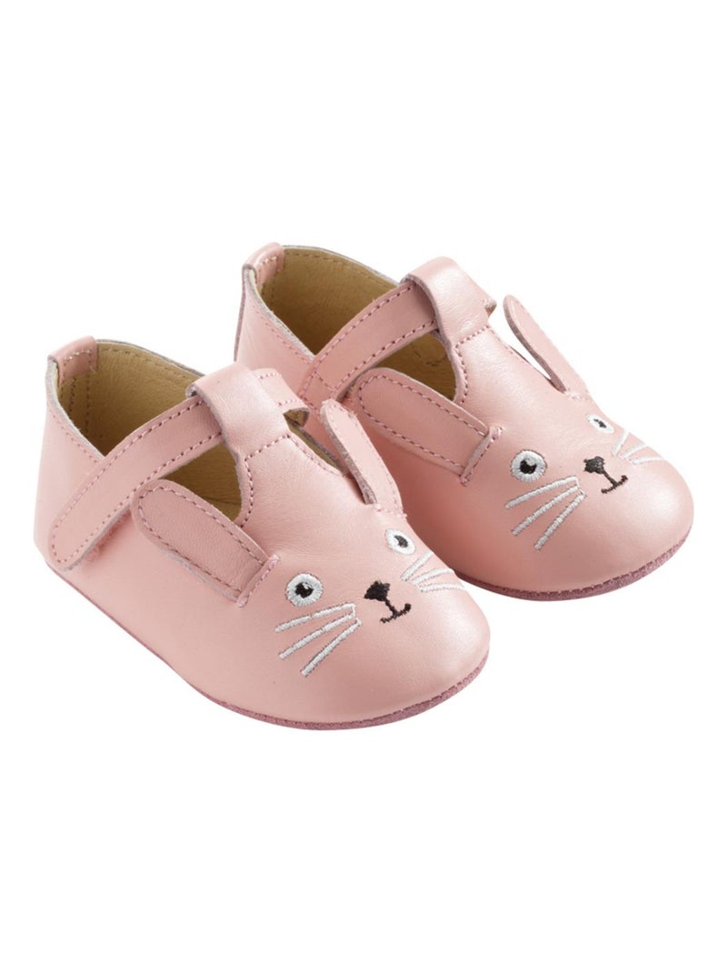 Chaussures bébé cuir souple Poupi Rose - Kiabi
