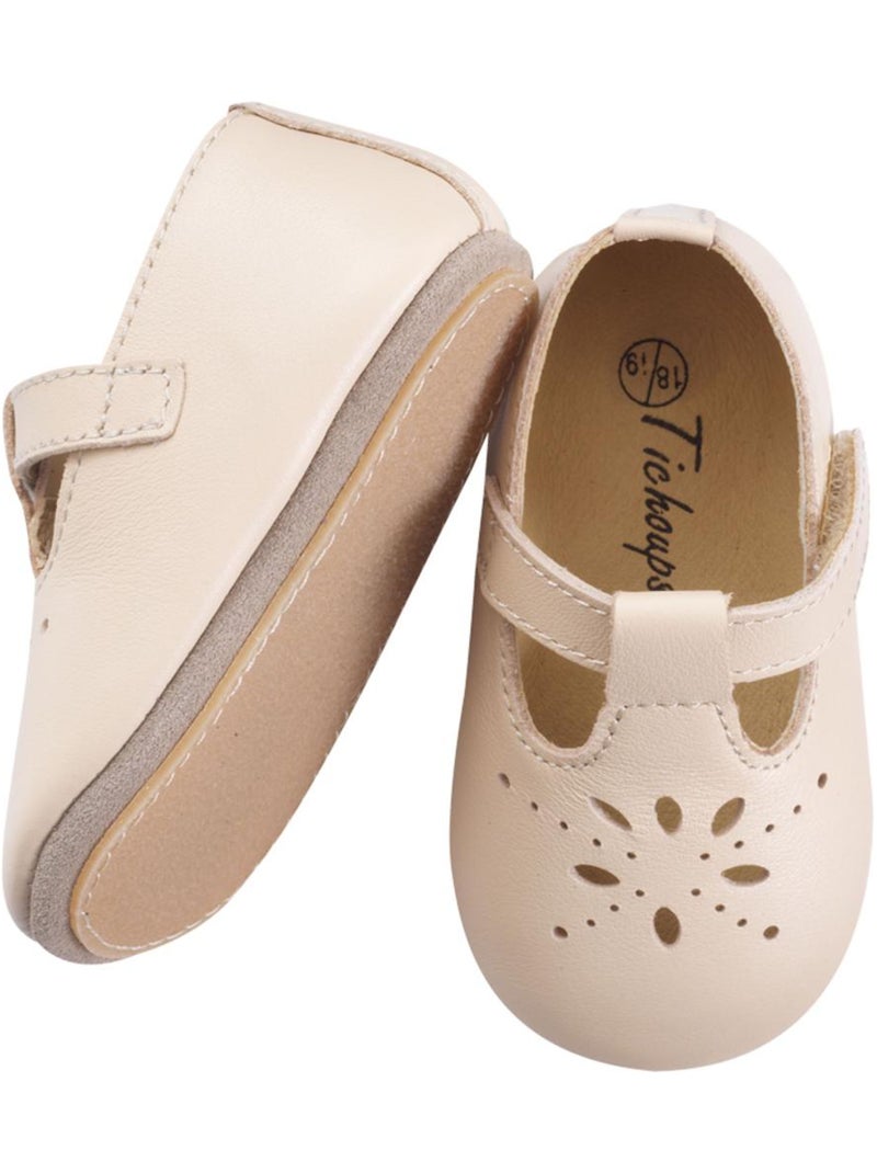 Chaussures bébé cuir souple Salomé Beige - Kiabi