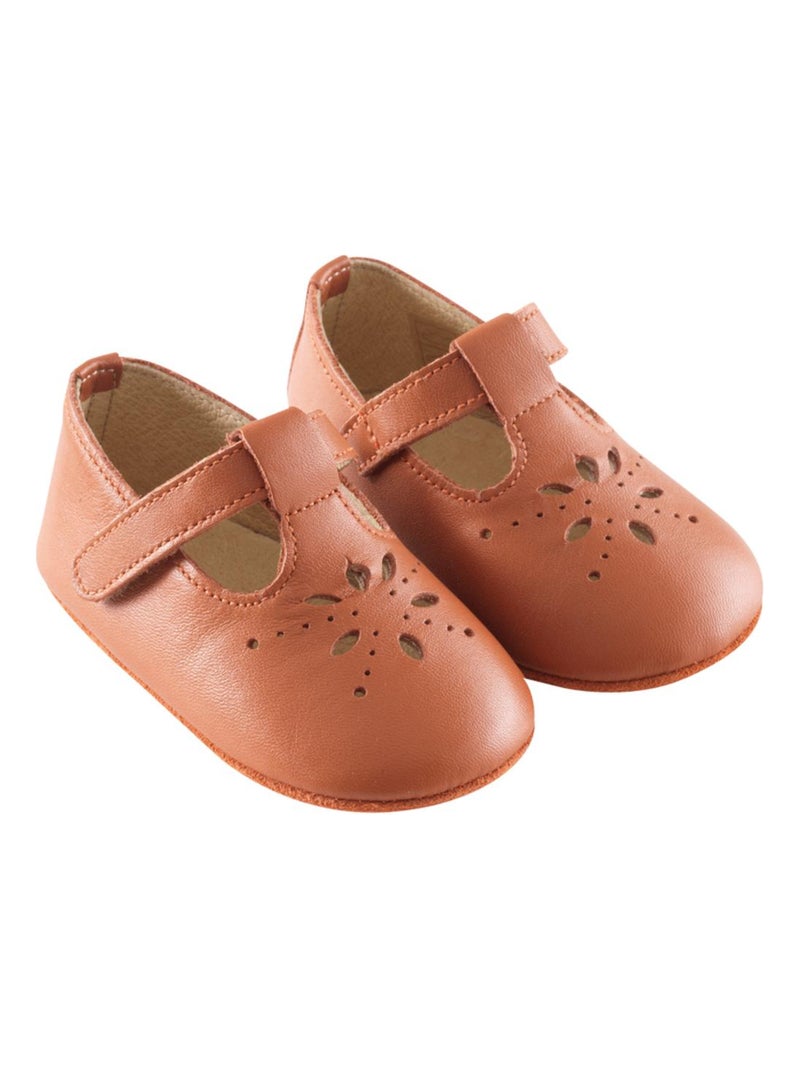 Chaussures bébé cuir souple Salomé Camel - Kiabi