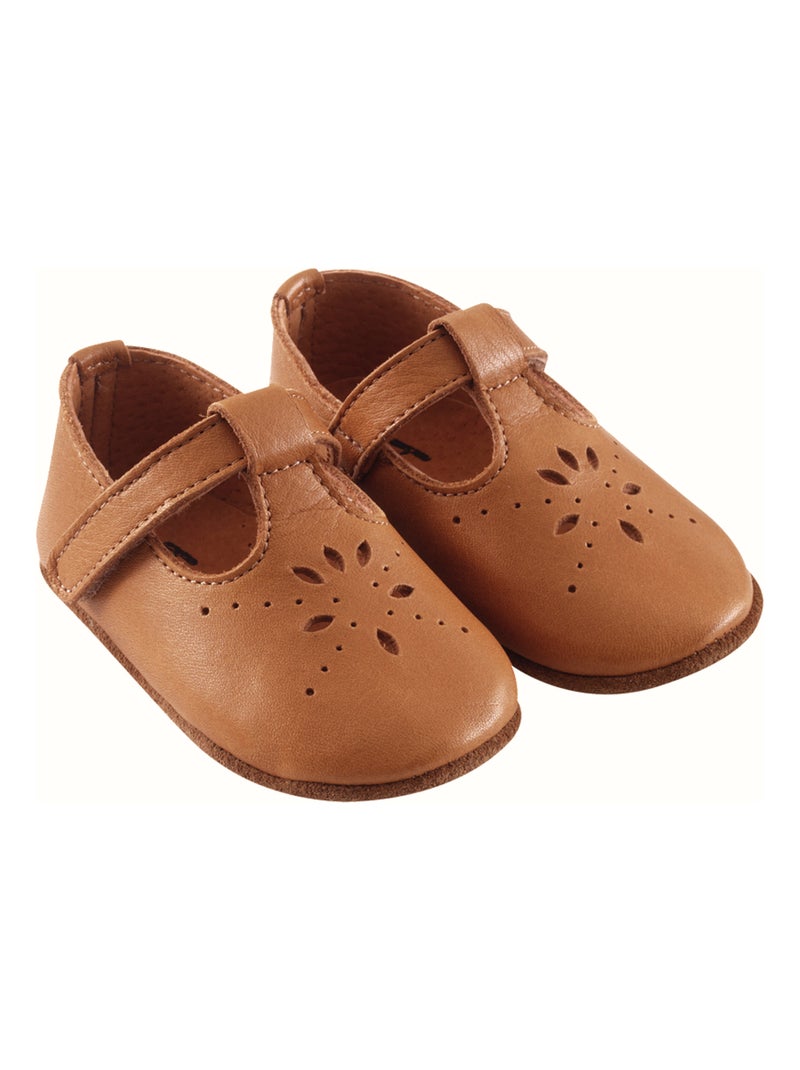 Chaussures bébé cuir souple Salomé Camel - Kiabi
