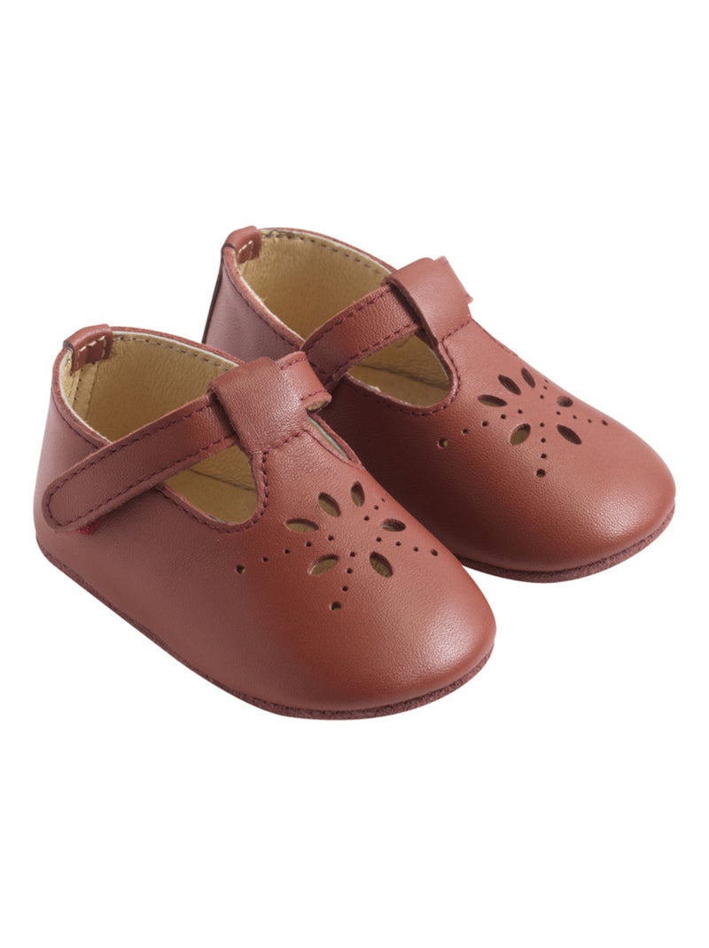Chaussures bébé cuir souple Salomé Marron - Kiabi