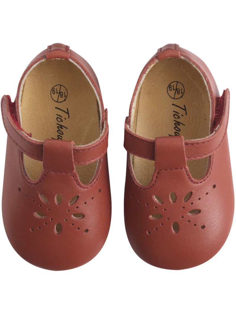 Chaussures bébé cuir souple Salomé Marron - Kiabi