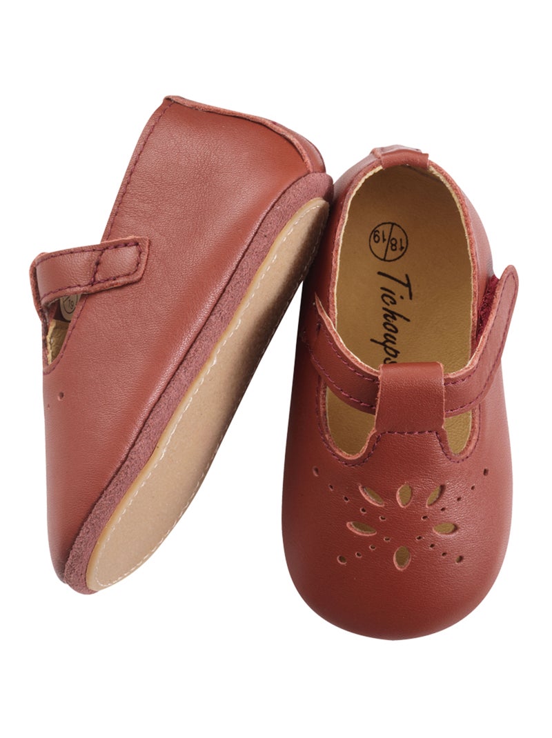 Chaussures bébé cuir souple Salomé Marron - Kiabi