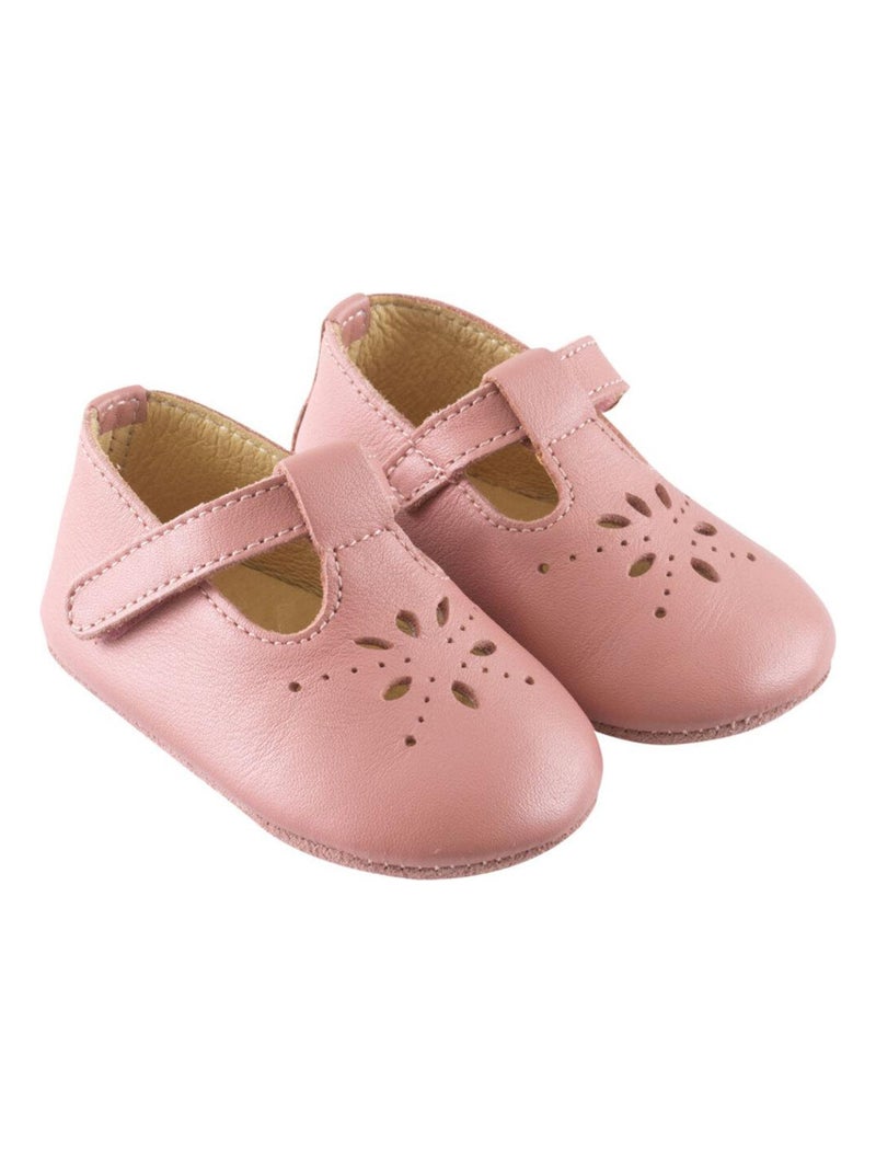 Chaussures bébé cuir souple Salomé Rose - Kiabi