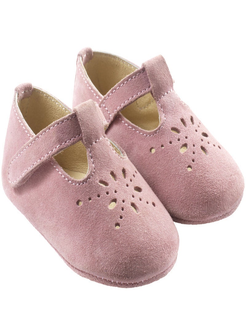 Chaussures bébé cuir souple Salomé Rose - Kiabi