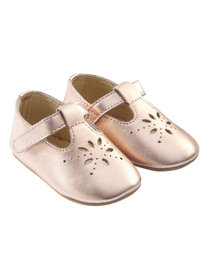 Chaussures bébé cuir souple Salomé Rose - Kiabi