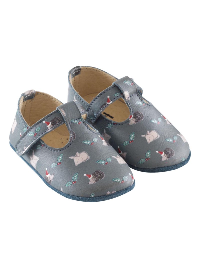 Chaussures bébé cuir souple Star Vert - Kiabi