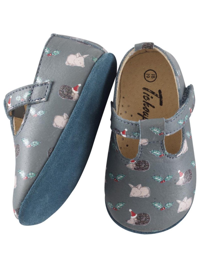 Chaussures bébé cuir souple Star Vert - Kiabi
