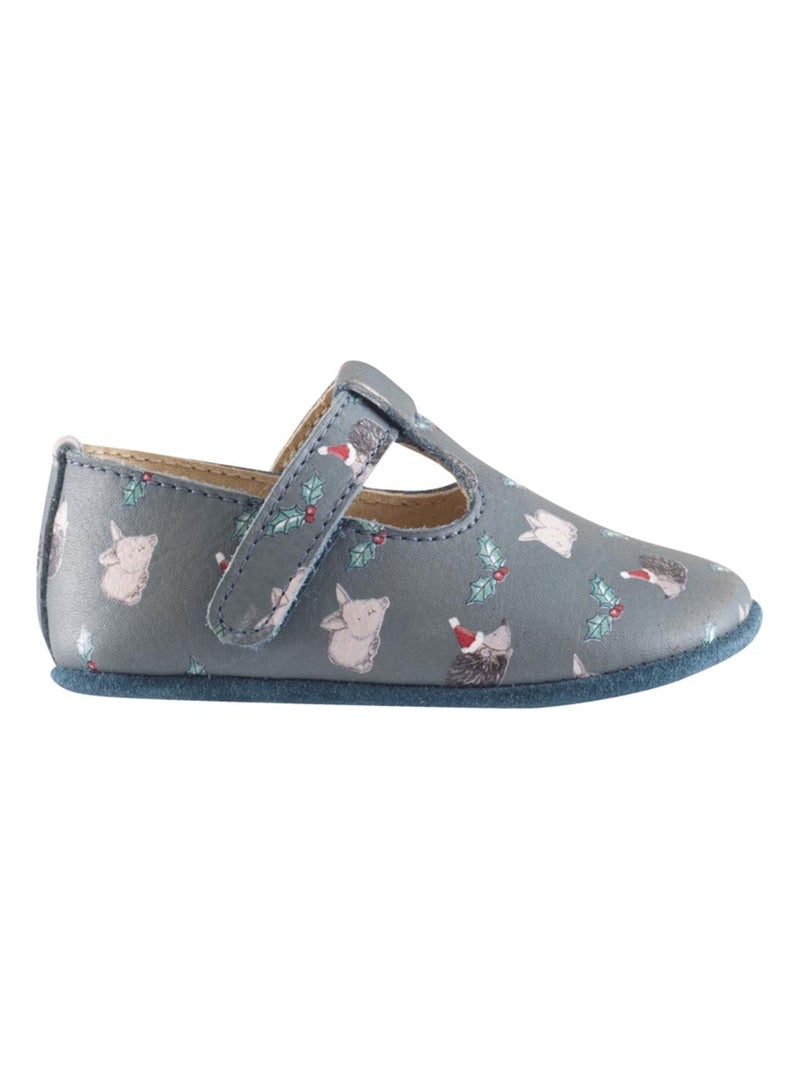 Chaussures bébé cuir souple Star Vert - Kiabi