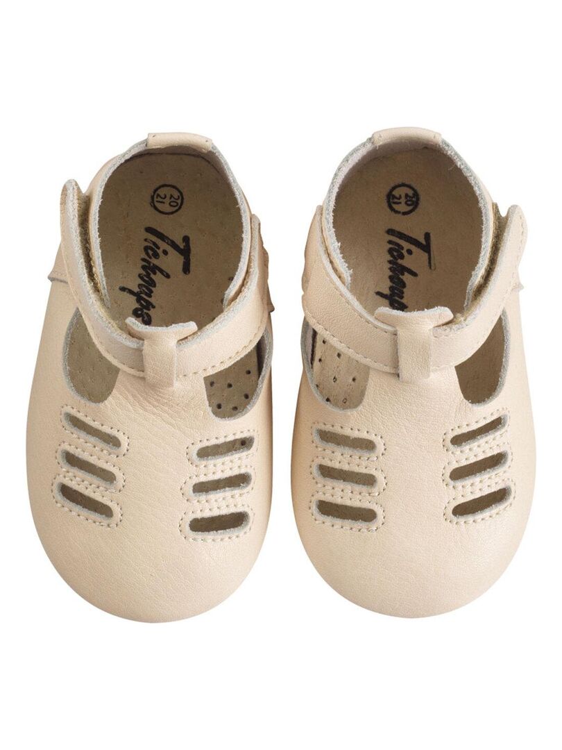 IEvolve Chaussures En Cuir Souple Pour Bébé - Sandales Rouges Roses