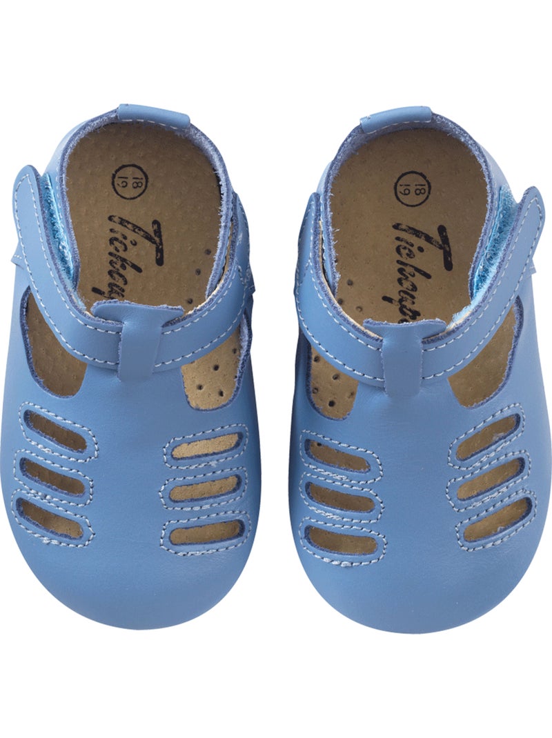 Chaussures bébé cuir souple Tibilly Bleu - Kiabi