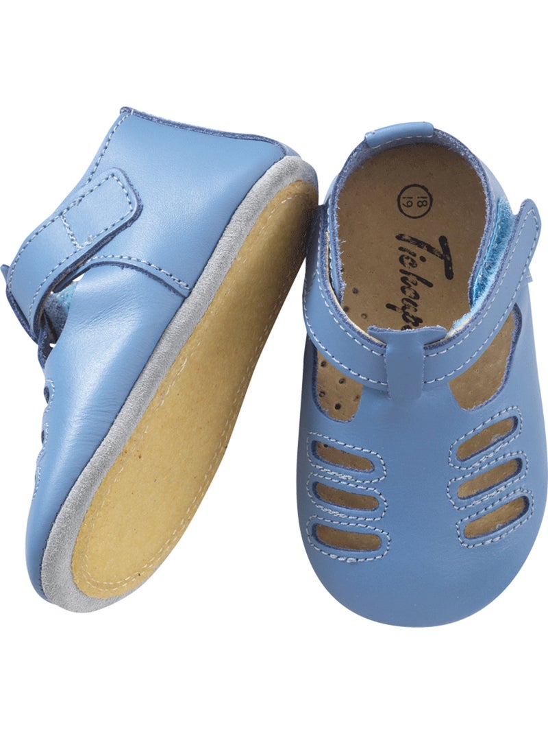 Chaussures bébé cuir souple Tibilly Bleu - Kiabi