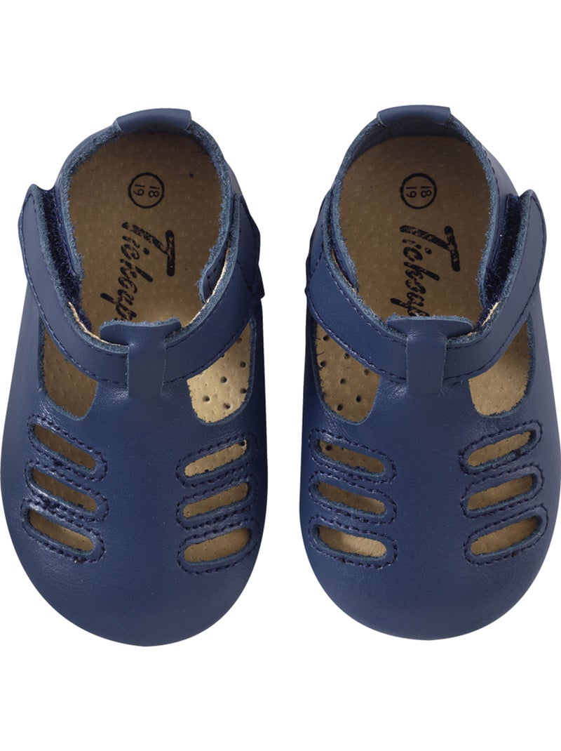 Chaussures bébé cuir souple Tibilly Bleu - Kiabi