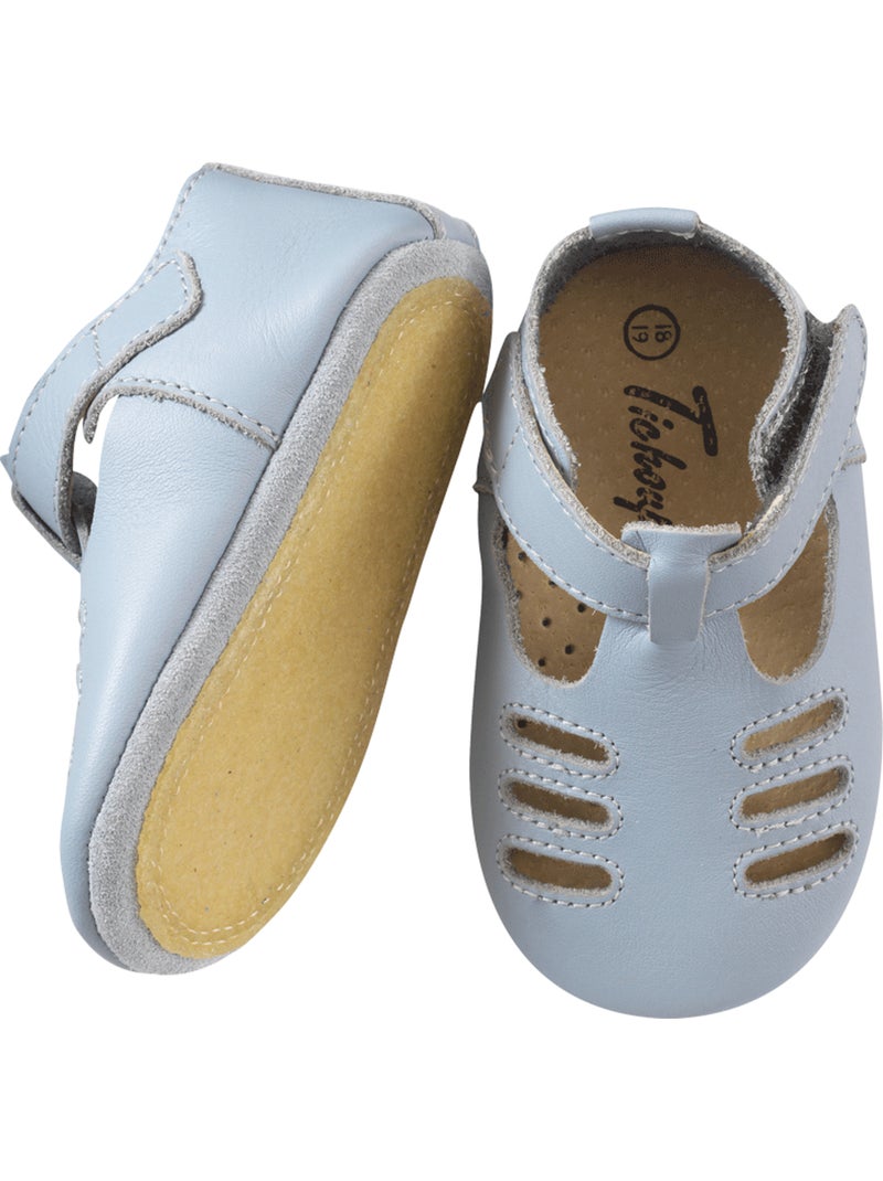 Chaussures bébé cuir souple Tibilly Bleu - Kiabi