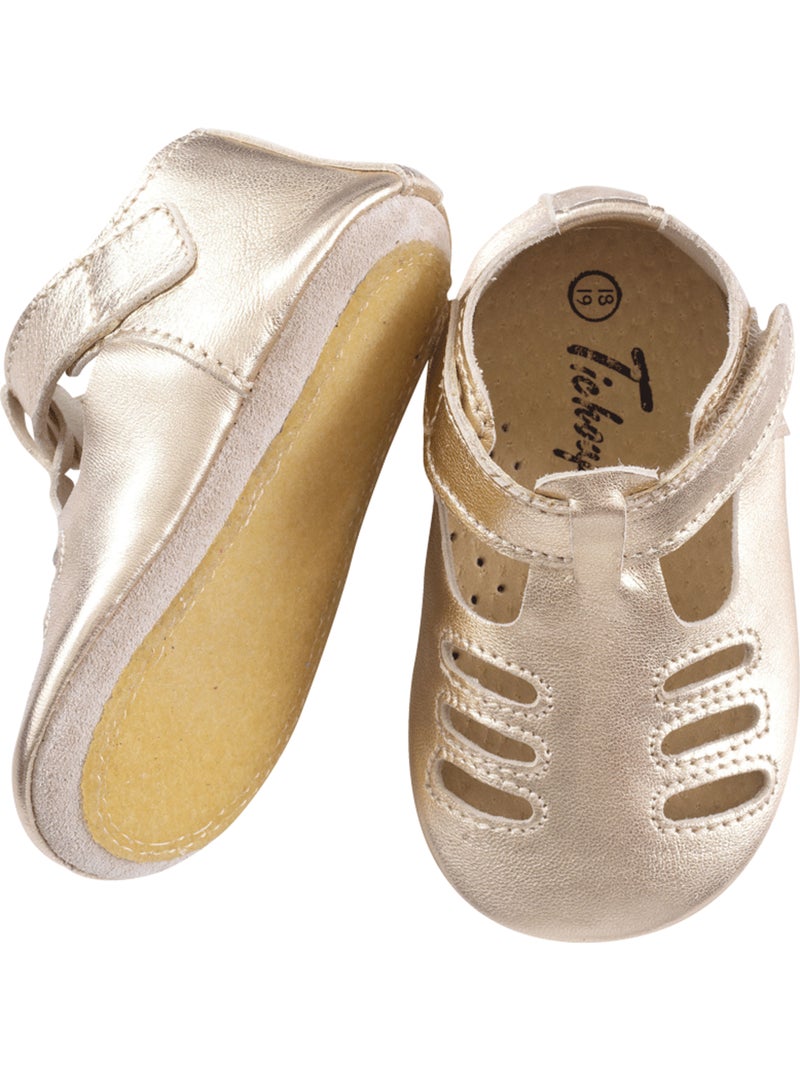 Chaussures bébé cuir souple Tibilly Doré/or - Kiabi