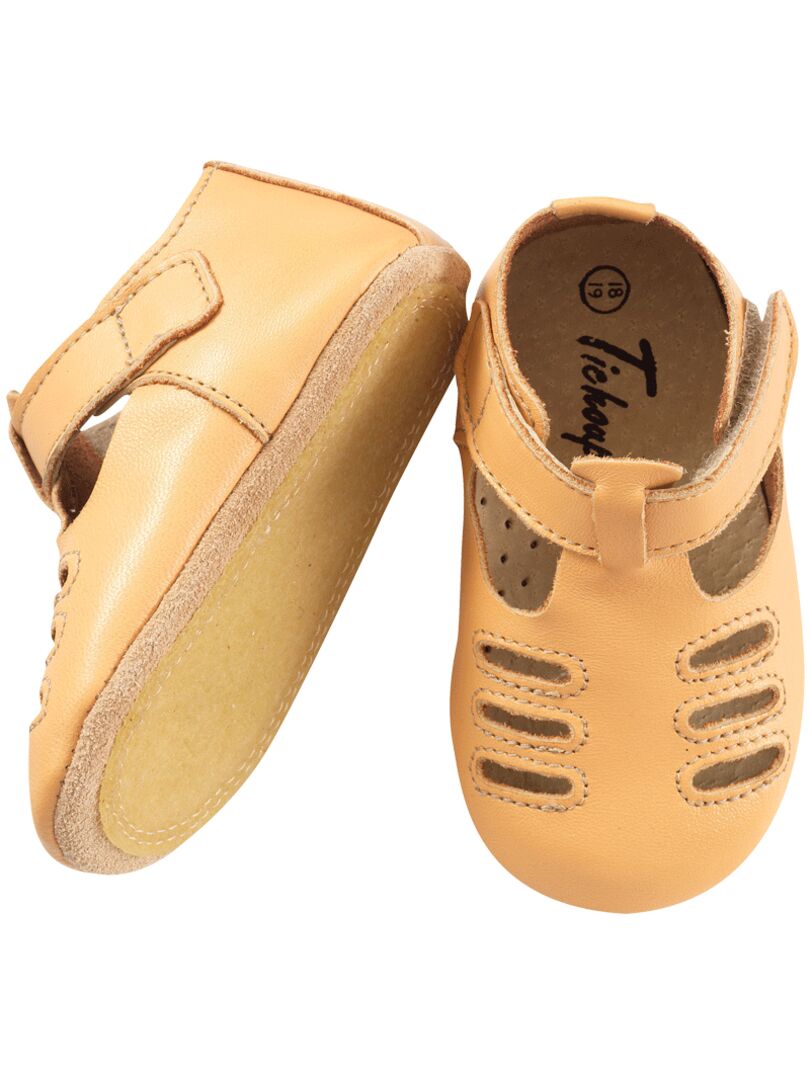 Chaussons Bébé En Cuir Souple - 0-6 Mois, Neuf Sans Emballage, Unisexe