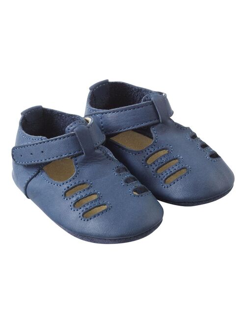 Chaussures bébé cuir souple Tibilly marine - Kiabi