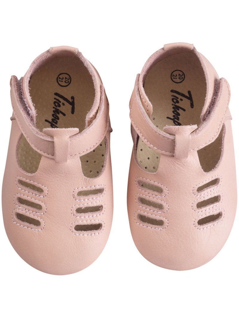 Chaussures bébé cuir souple Tibilly Rose - Kiabi