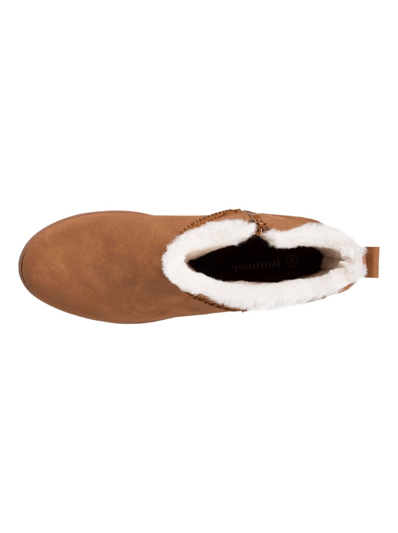 Chaussures Bottines nubuck Camel - Kiabi