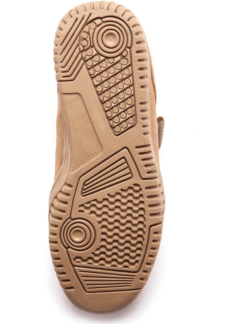 Chaussures cuir à scratch extra-larges - PEDICONFORT Camel - Kiabi