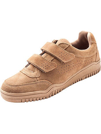 Chaussures cuir à scratch extra-larges