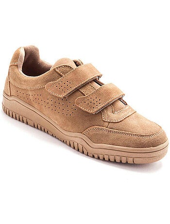 Chaussures cuir à scratch extra-larges