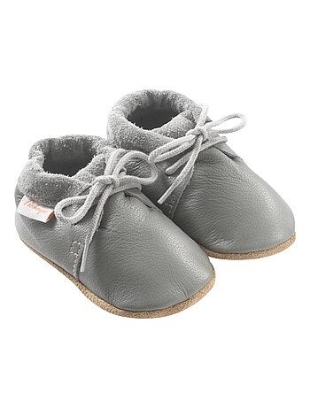 Chaussures cuir bébé Tilou grise