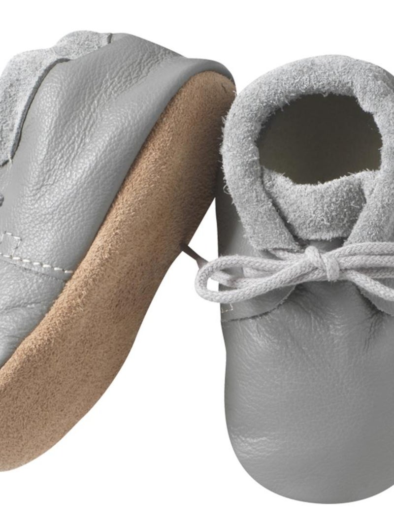 Chaussures cuir bébé Tilou grise Gris - Kiabi