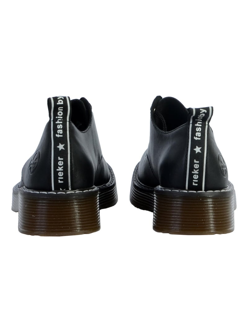 Chaussures Cuir Rieker Lugano Noir - Kiabi