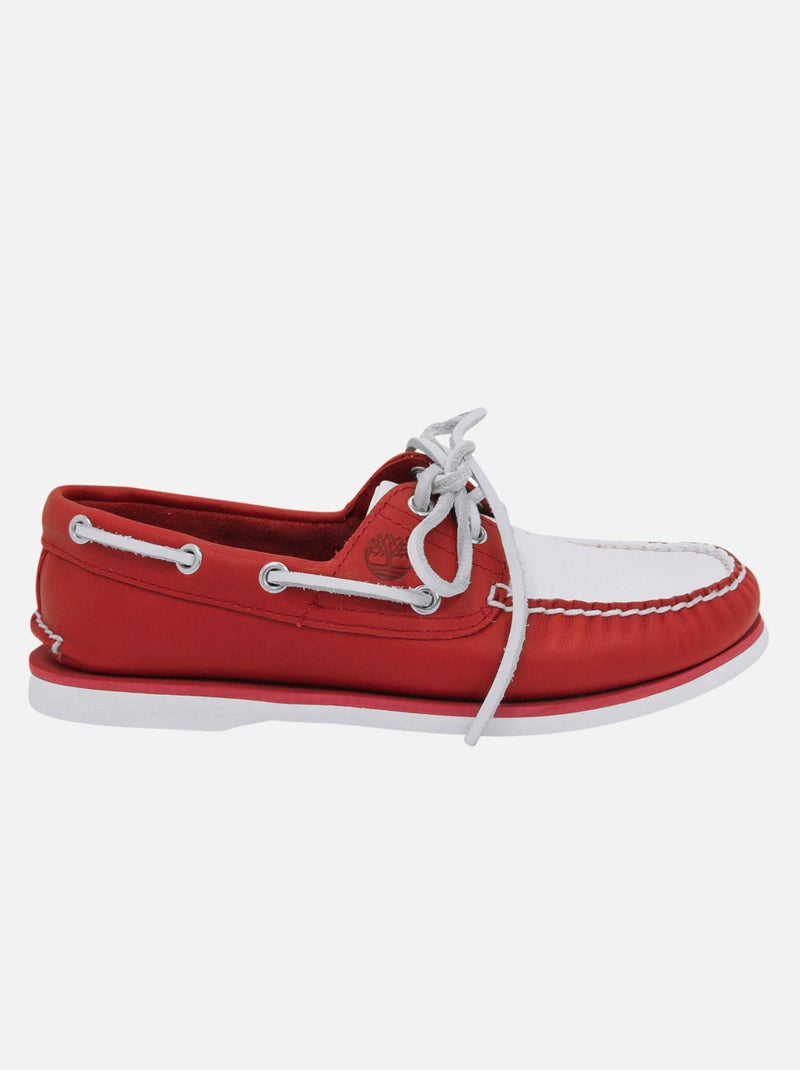 Chaussures cuir 'Timberland' 'Classic Boat Classi' Rouge - Kiabi