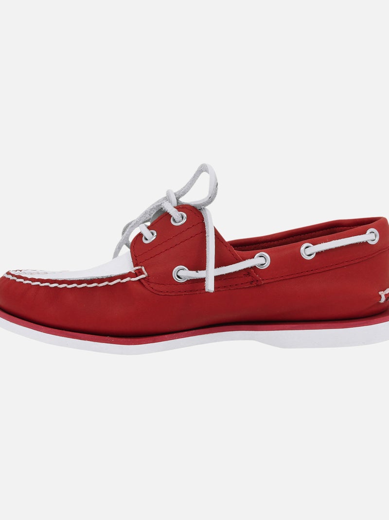 Chaussures cuir 'Timberland' 'Classic Boat Classi' Rouge - Kiabi