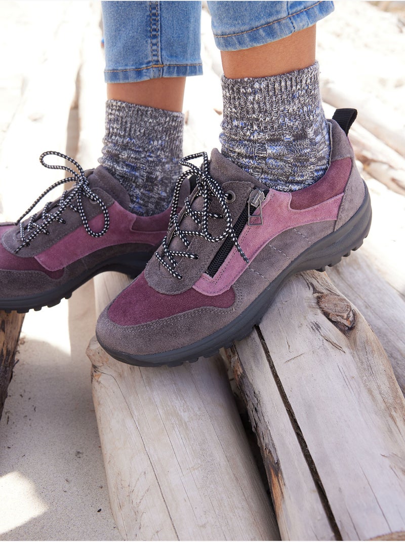 Chaussures de randonnée lacés et zippés - PEDICONFORT Gris - Kiabi