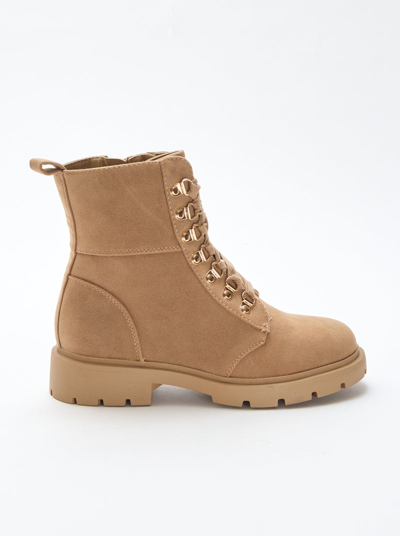 Chaussures de trekking avec œillets dorés Beige - Kiabi