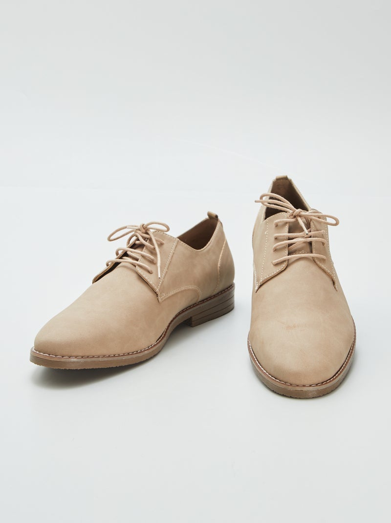 Chaussures de ville en suédine Beige - Kiabi