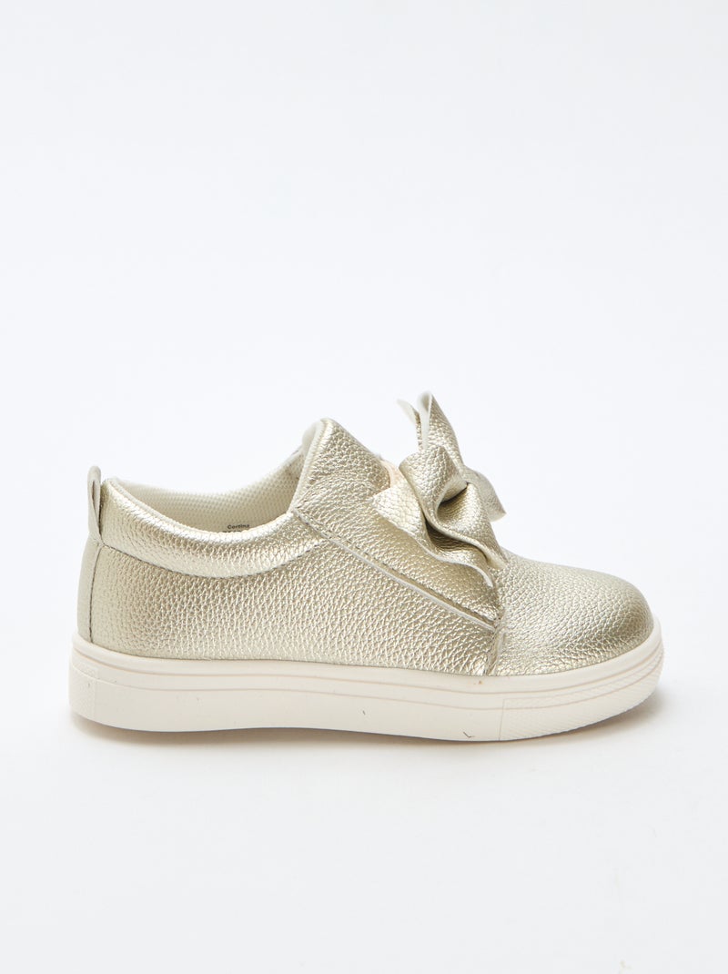 Chaussures dorées slip-on / sans lacets avec nœuds fantaisies Jaune - Kiabi