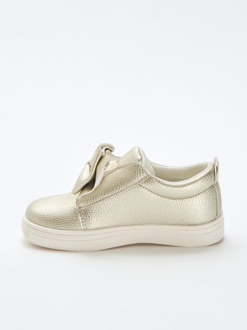 Chaussures dorées slip-on / sans lacets avec nœuds fantaisies - Kiabi