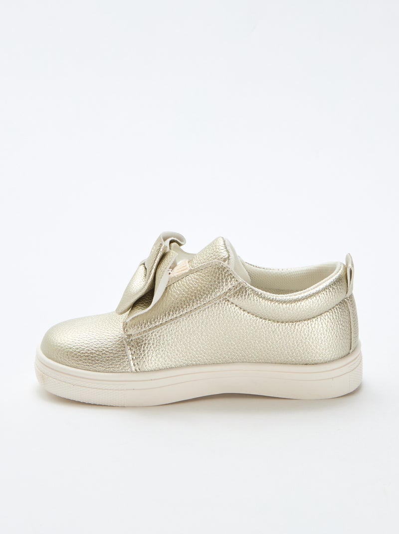 Chaussures dorées slip-on / sans lacets avec nœuds fantaisies Jaune - Kiabi