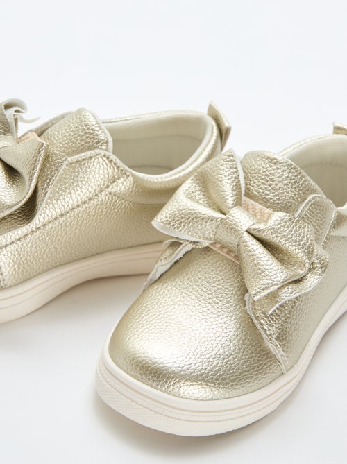 Chaussures dorées slip-on / sans lacets avec nœuds fantaisies - Kiabi