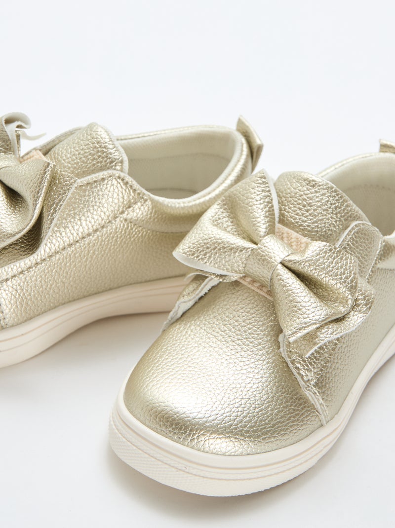 Chaussures dorées slip-on / sans lacets avec nœuds fantaisies Jaune - Kiabi