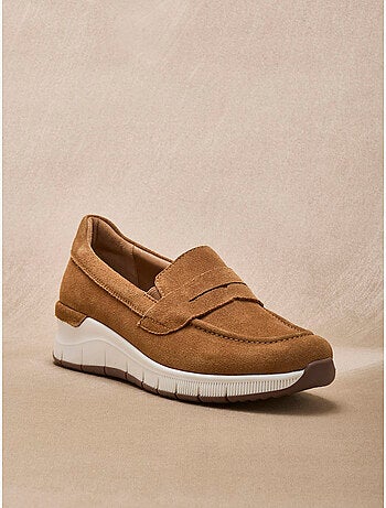 Chaussures élastiquées cuir velours - PEDICONFORT