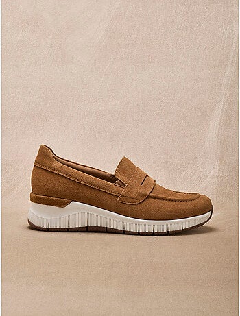 Chaussures élastiquées cuir velours - PEDICONFORT