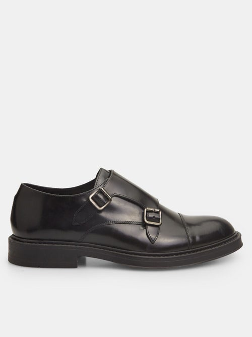 Chaussures élégantes en cuir avec doubles boucles BATA - Kiabi