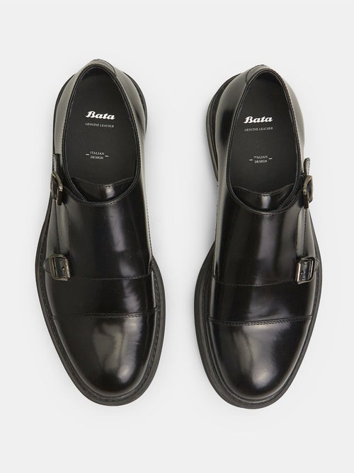 Chaussures élégantes en cuir avec doubles boucles BATA - Kiabi