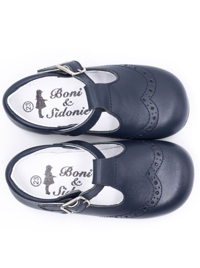 Chaussures en Cuir à Boucle - Boni Cesar Bleu marine - Kiabi