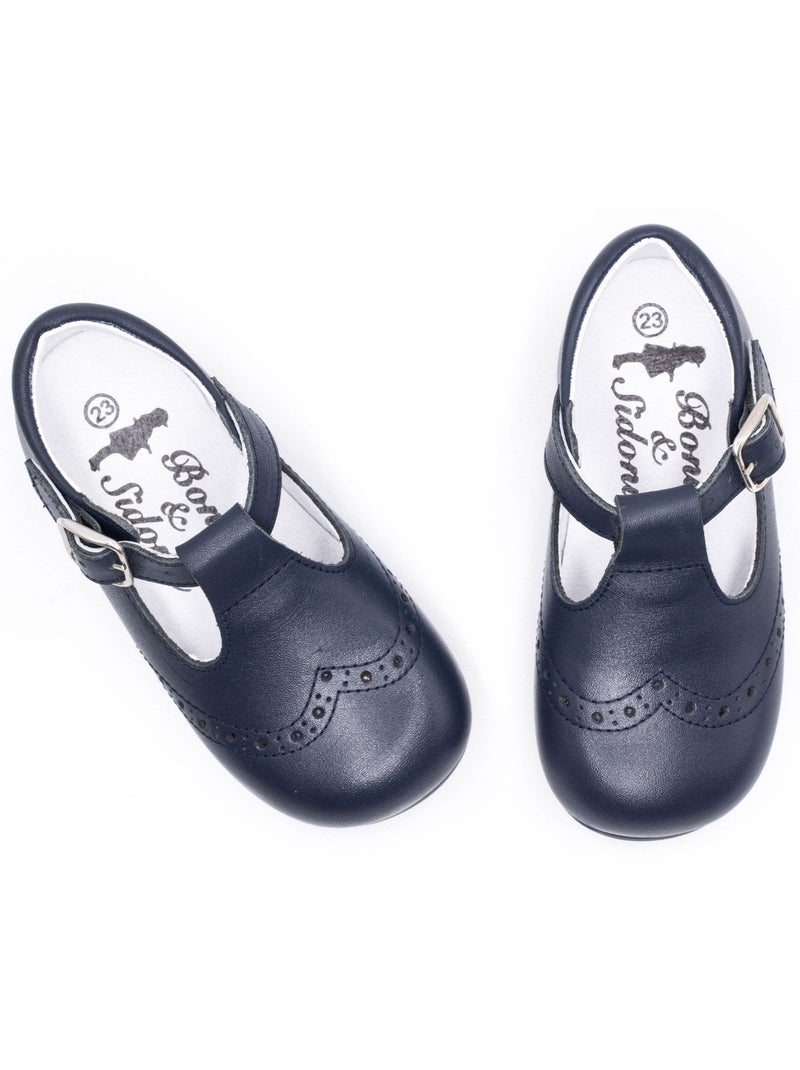Chaussures en Cuir à Boucle - Boni Cesar Bleu marine - Kiabi