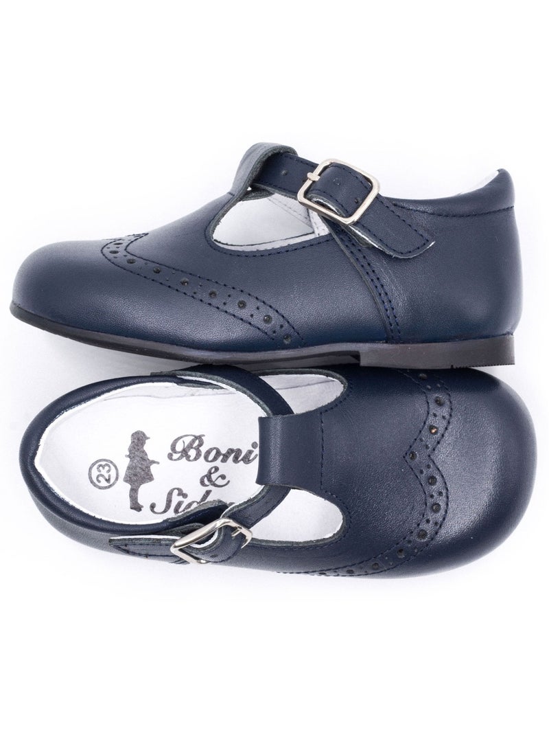 Chaussures en Cuir à Boucle - Boni Cesar Bleu marine - Kiabi