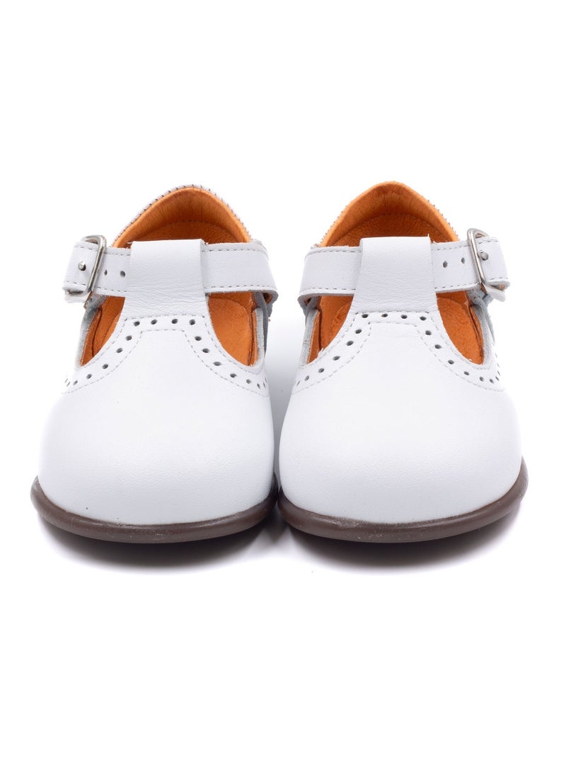 Chaussures en Cuir à Boucle - Boni Max Blanc - Kiabi